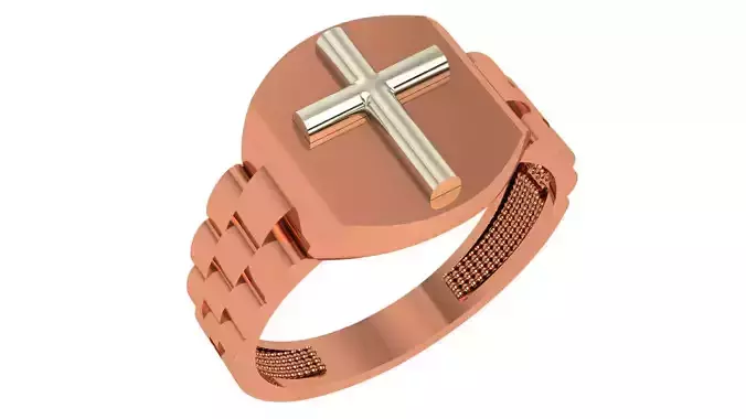 Jesus Holy Cross Ring 3dm stl renders details 3D print model