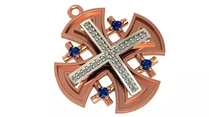 Jesus Holy Cross Pendant 3dm stl renders details 3D print model