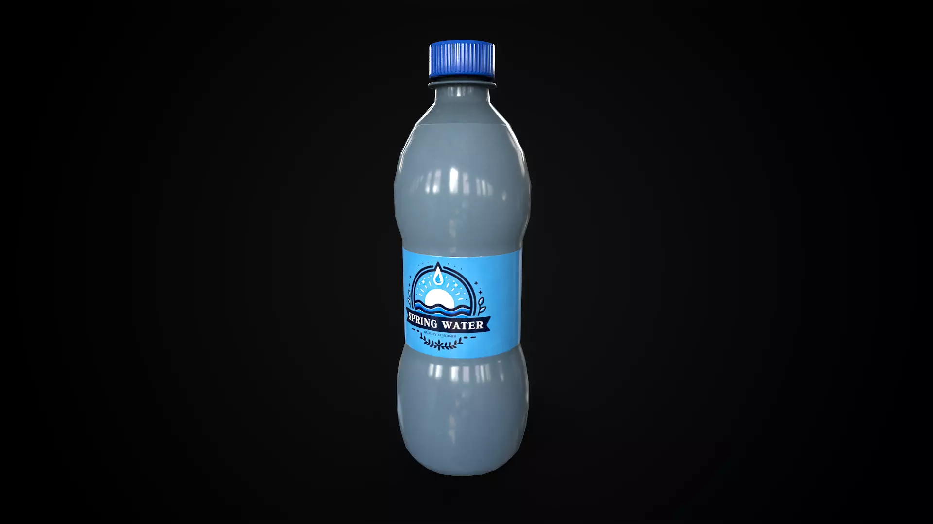 Bottle of water Low-poly 3D model_0