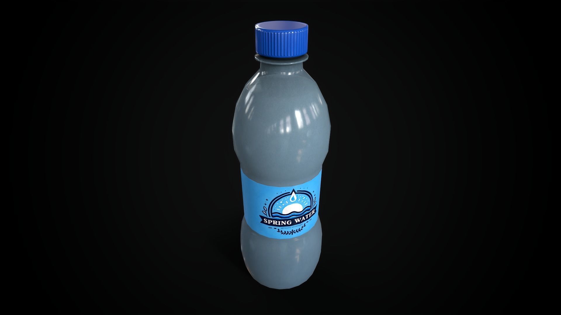 Bottle of water Low-poly 3D model_5
