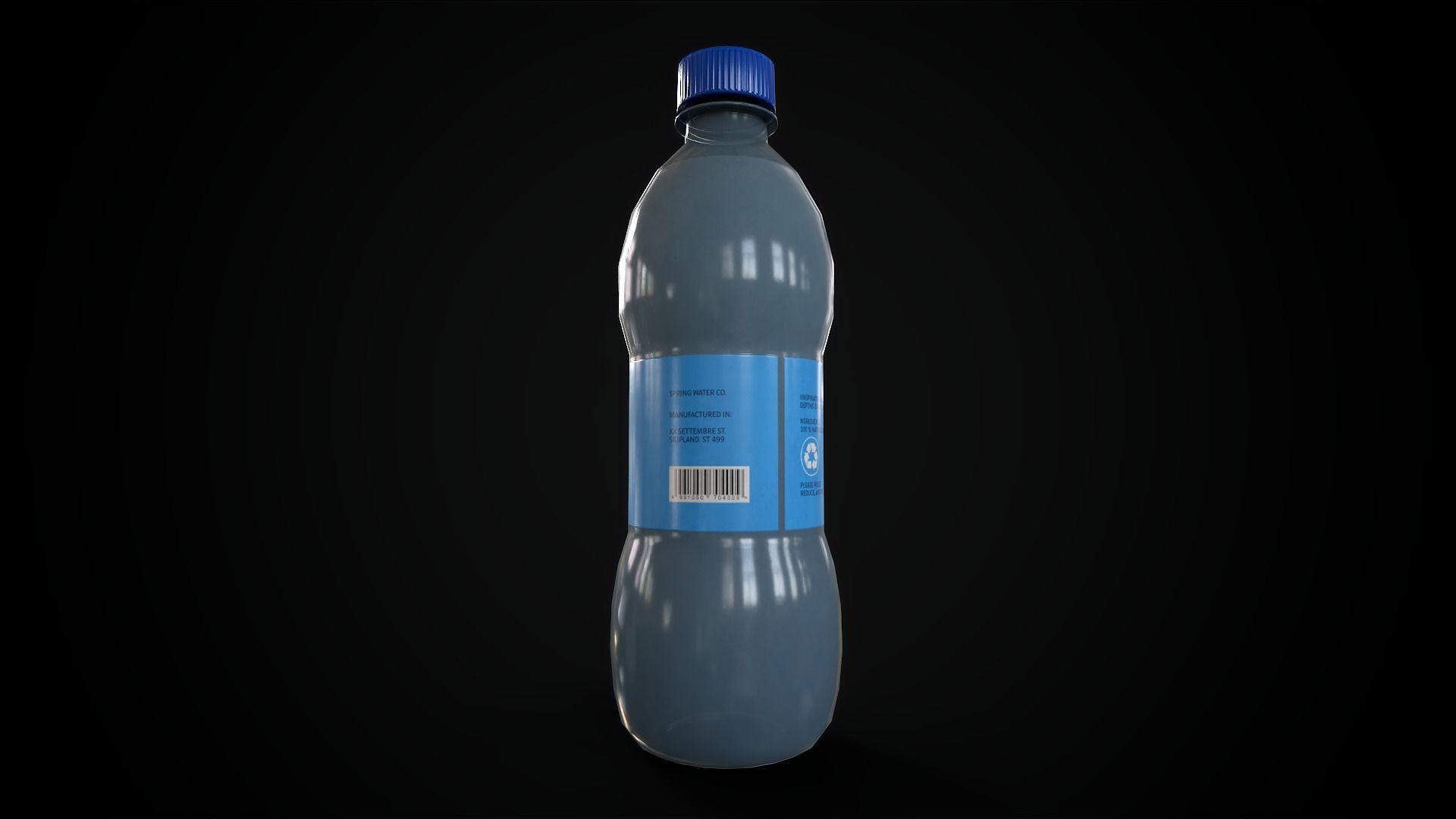 Bottle of water Low-poly 3D model_6