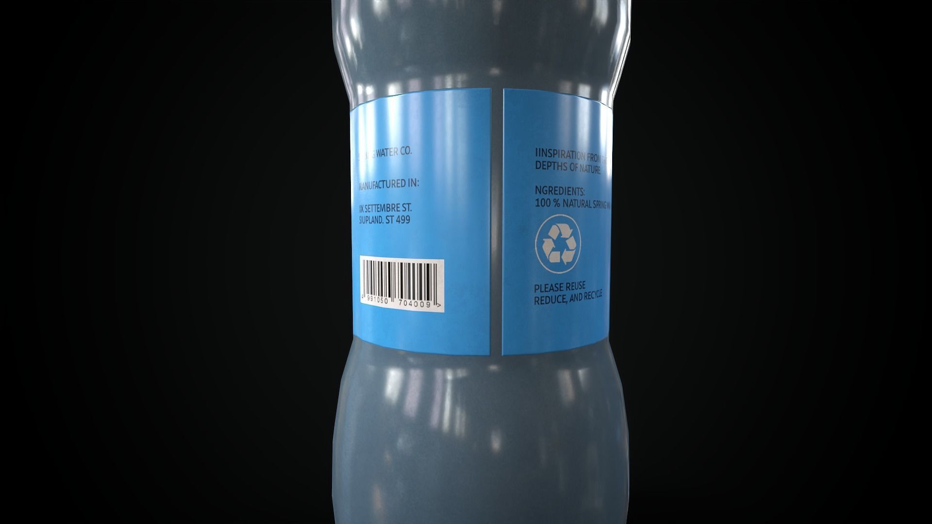 Bottle of water Low-poly 3D model_3