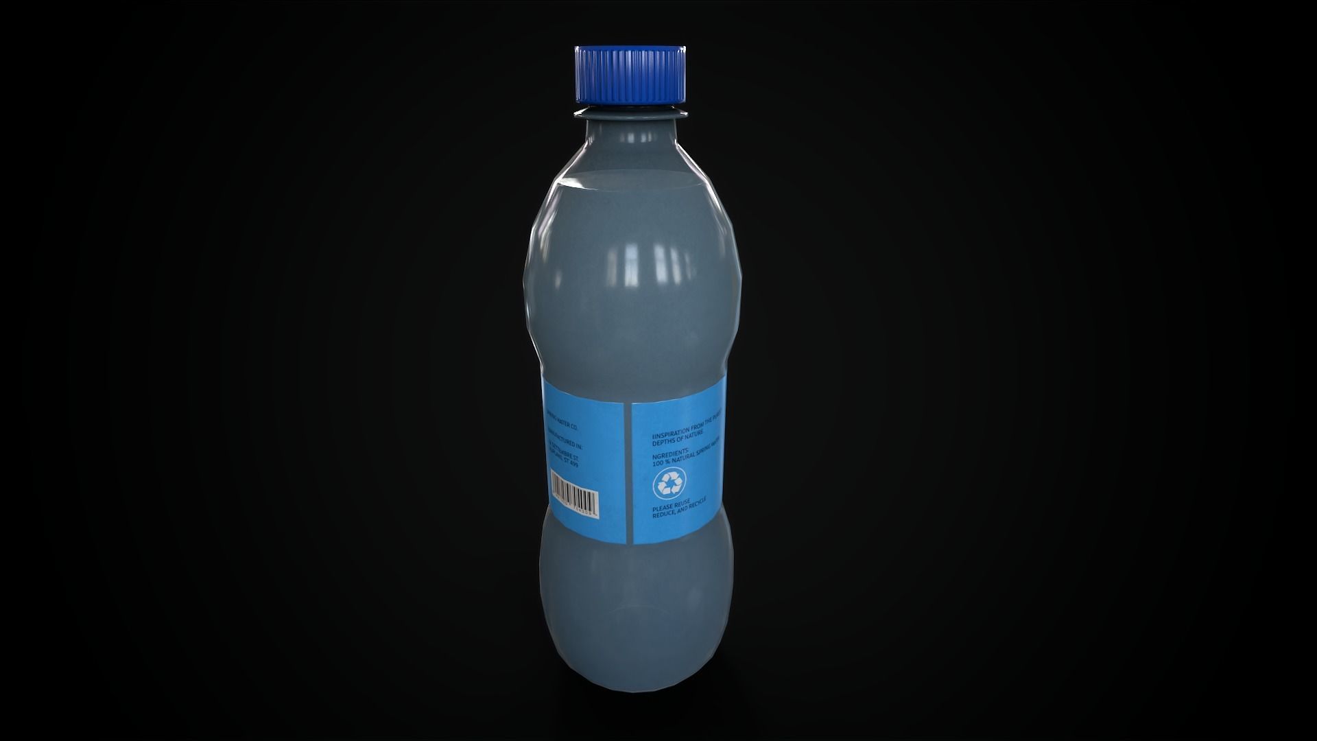 Bottle of water Low-poly 3D model_4