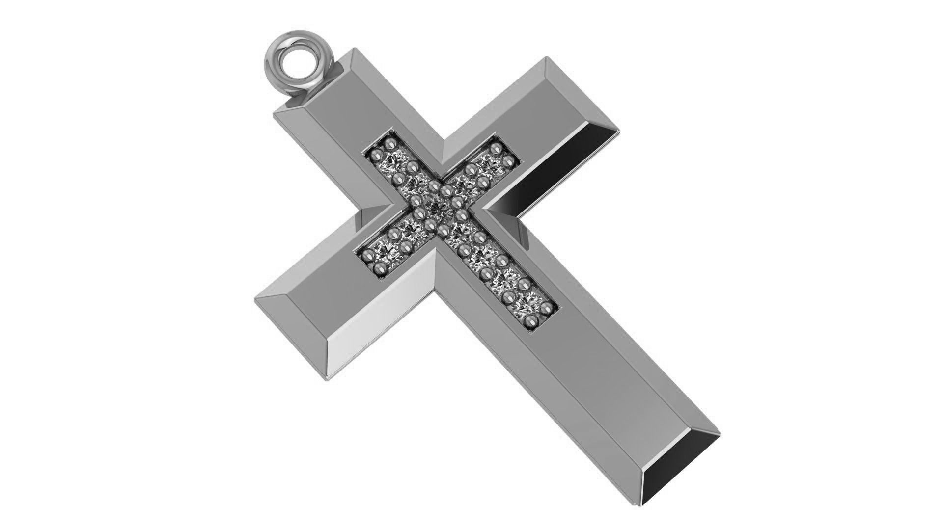 Jesus Holy Cross Pendant 3dm stl renders details 3D print model_1