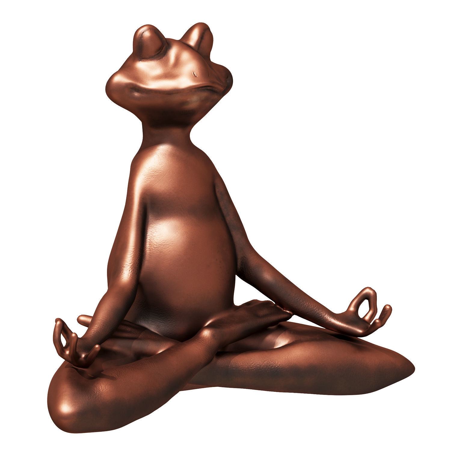 Yoga frog in lotus pose 3D model_1
