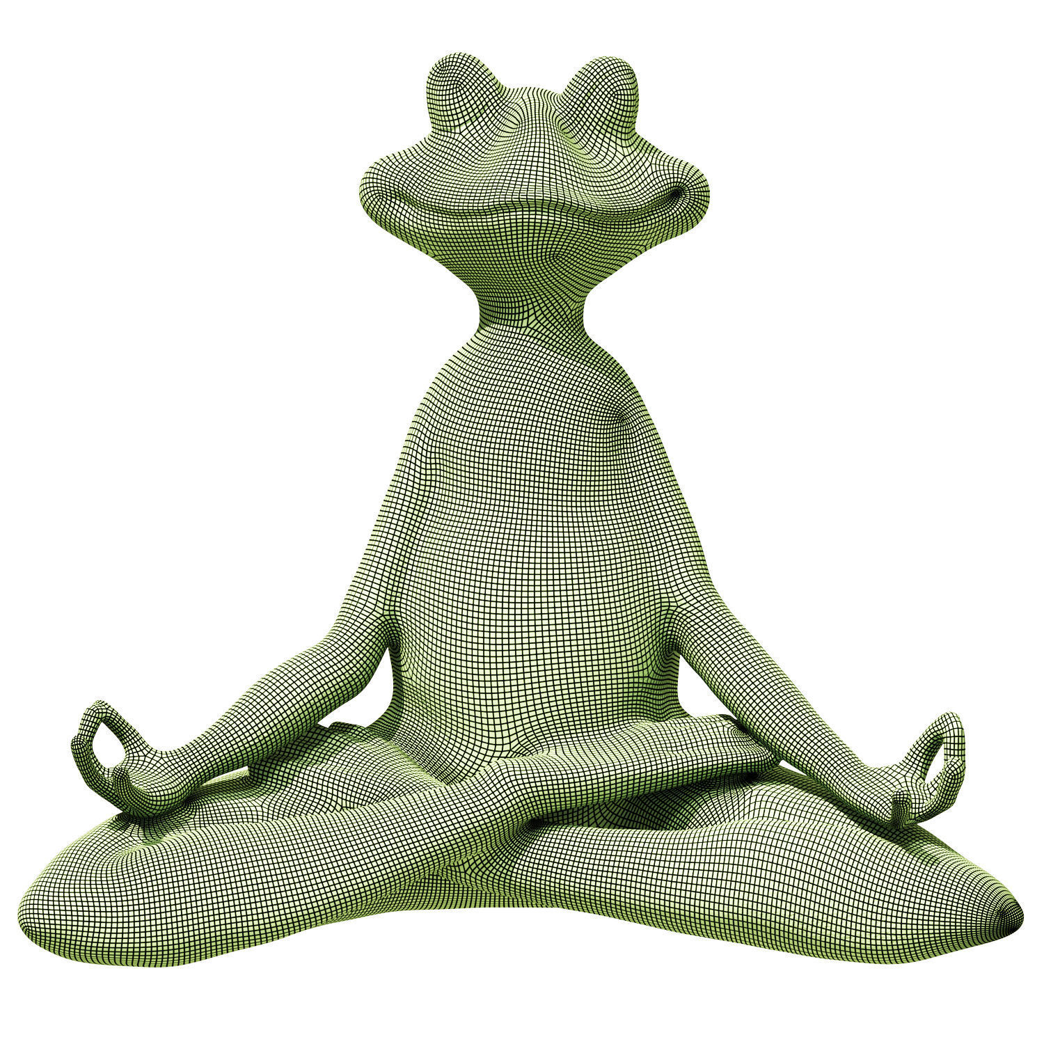 Yoga frog in lotus pose 3D model_3