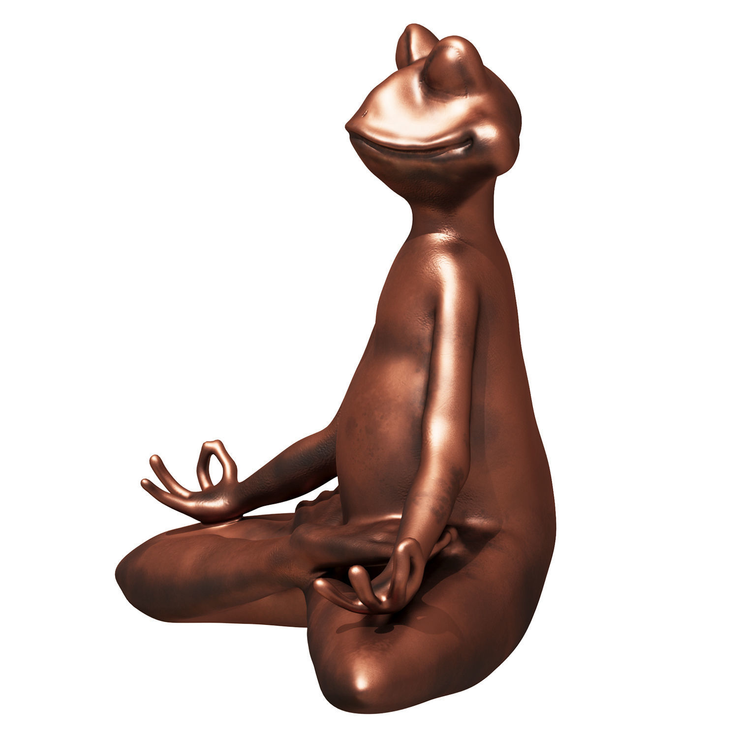 Yoga frog in lotus pose 3D model_2