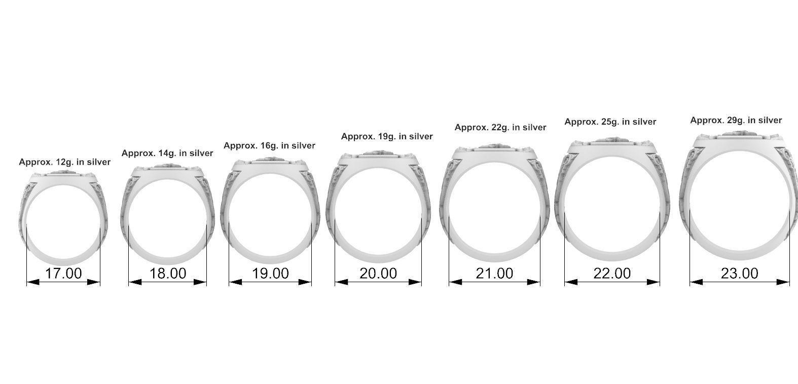 Coat of arms Lion Ring 3D print model_6