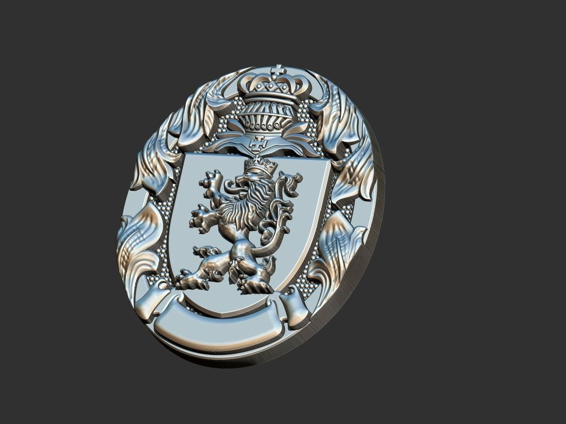 Coat of arms Lion Ring 3D print model_19