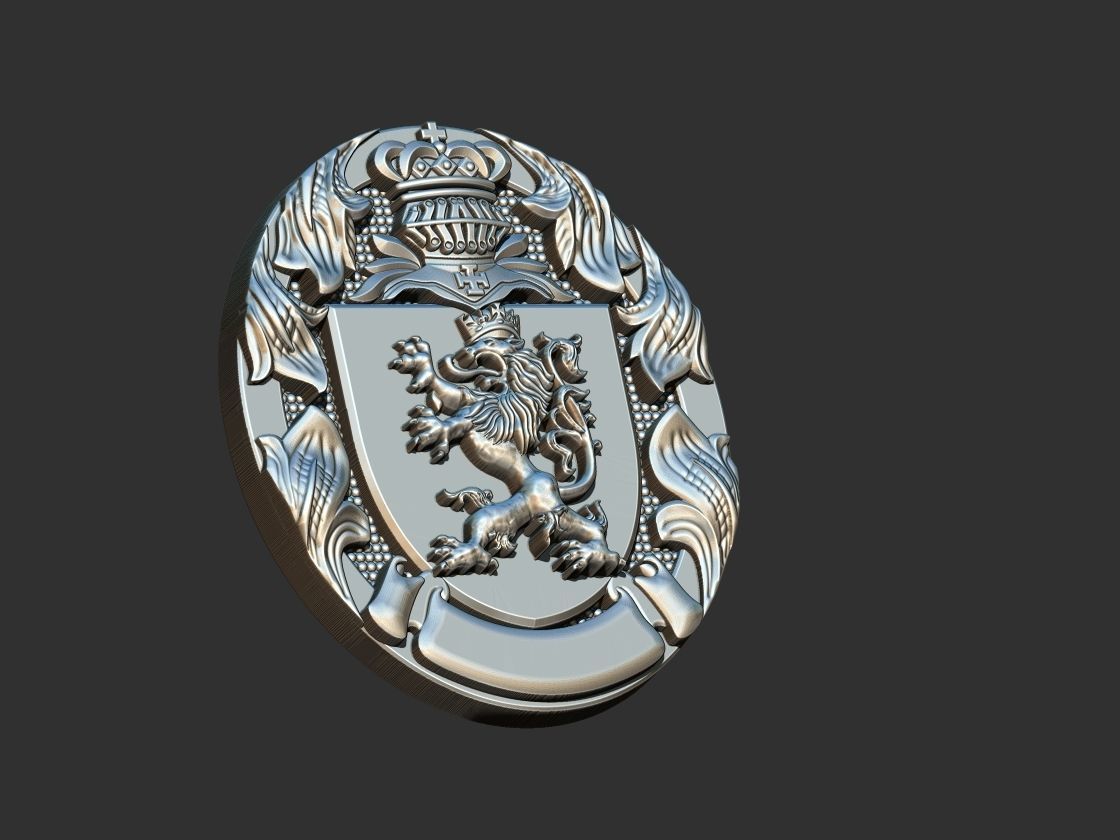 Coat of arms Lion Ring 3D print model_18