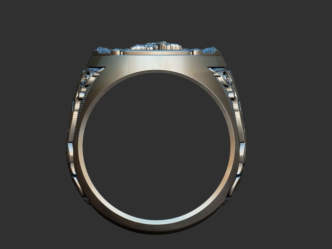 Coat of arms Lion Ring 3D print model_11