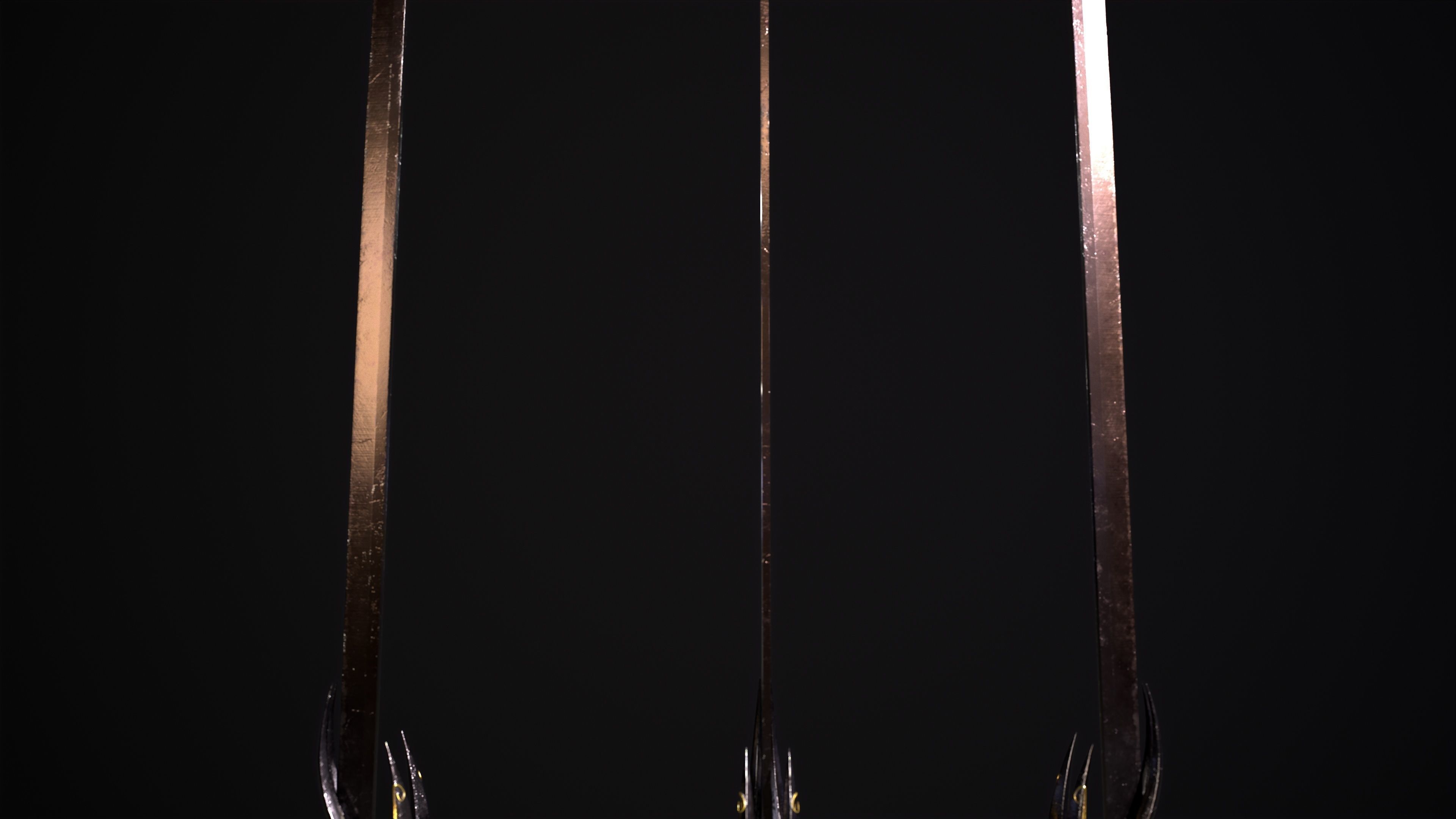 Fantazy Katana Sword Melee Weapon Low-poly 3D model_7