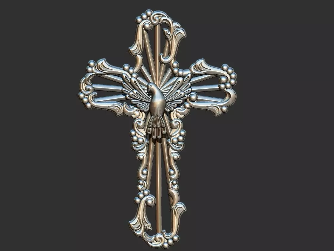 Holy Spirit dove Cross 3D print model