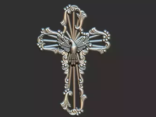 Holy Spirit dove Cross 3D print model