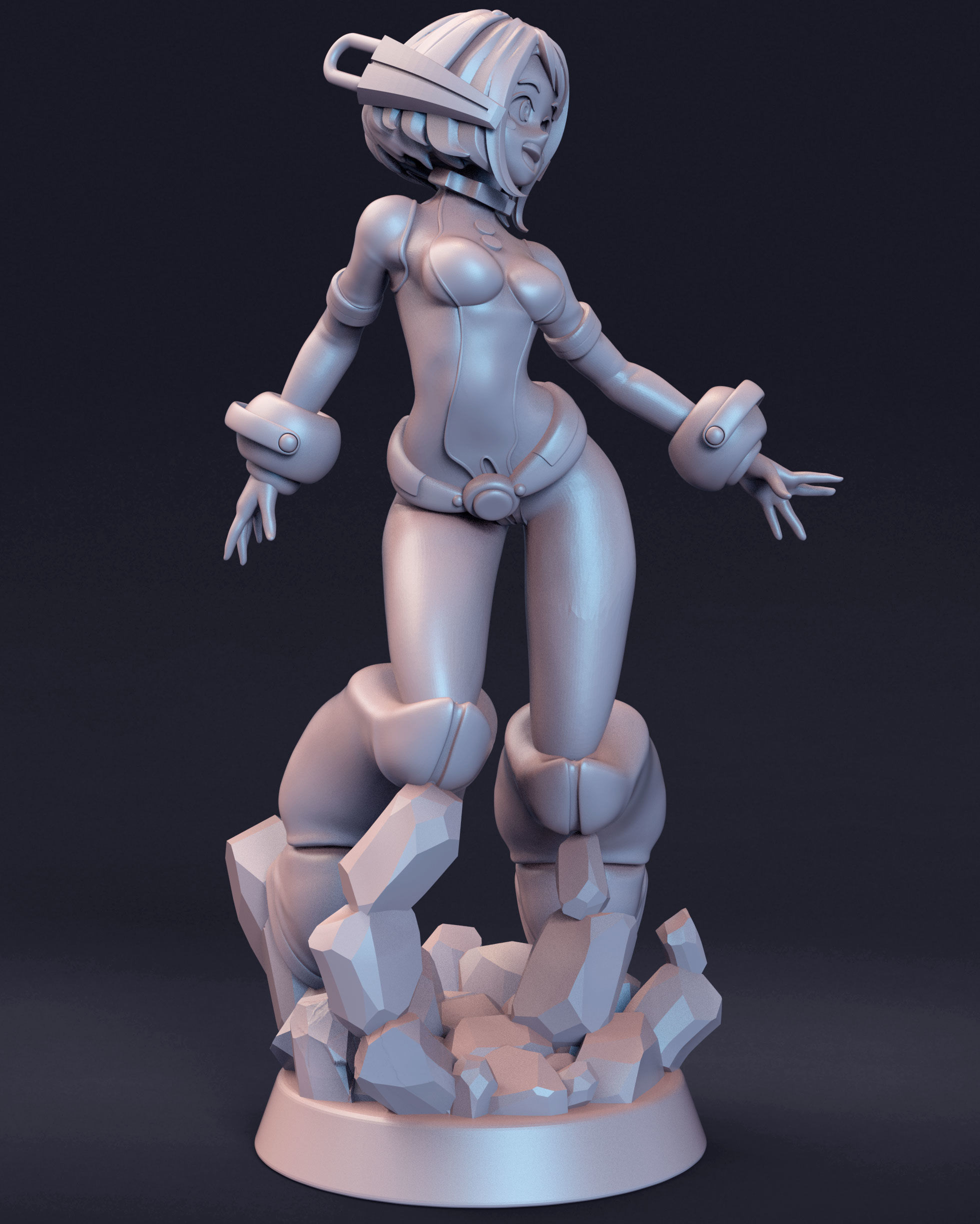 ochako uraraka fanart for 3Dprint more figure nonsplit 3D print model_7