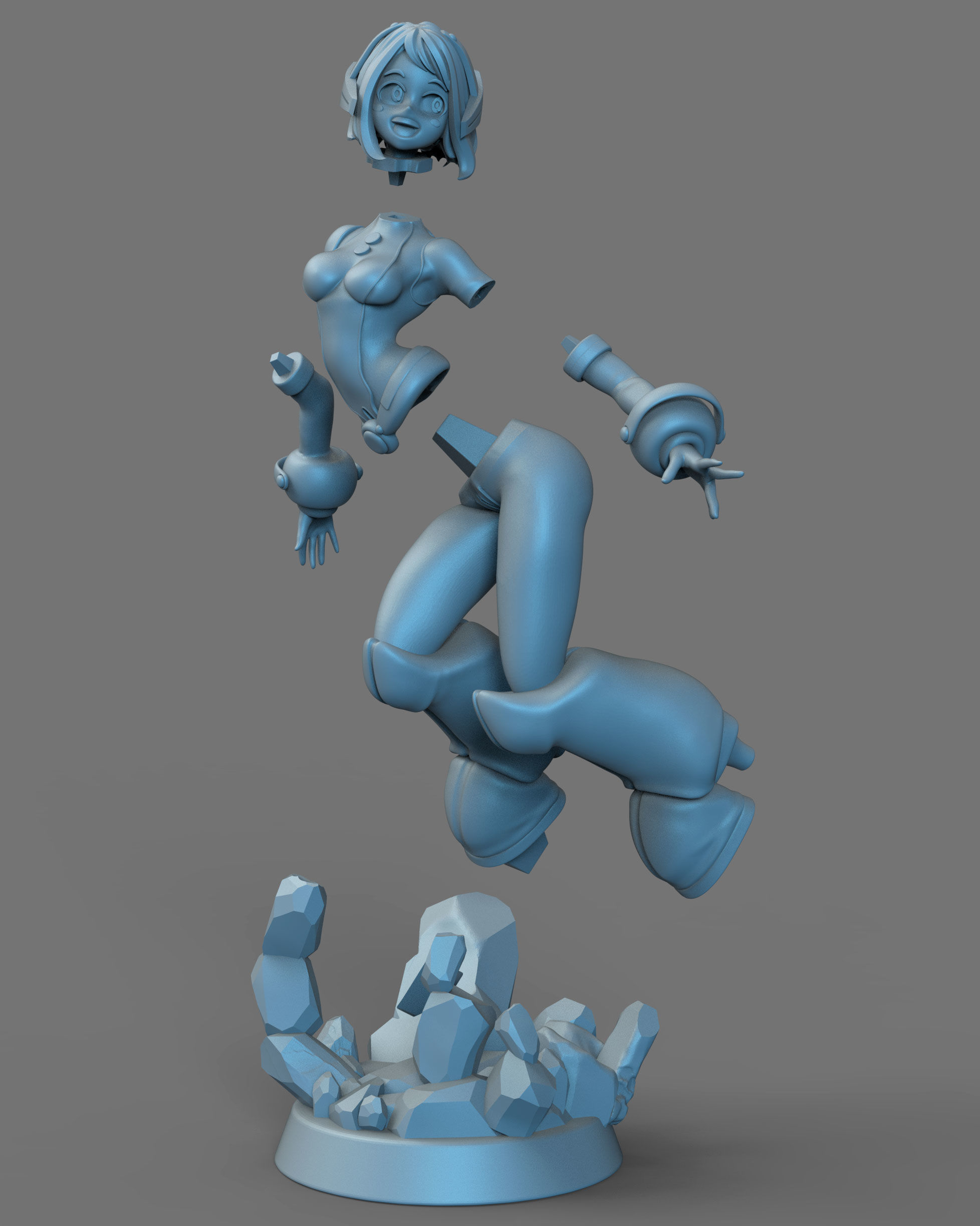 ochako uraraka fanart for 3Dprint more figure nonsplit 3D print model_12