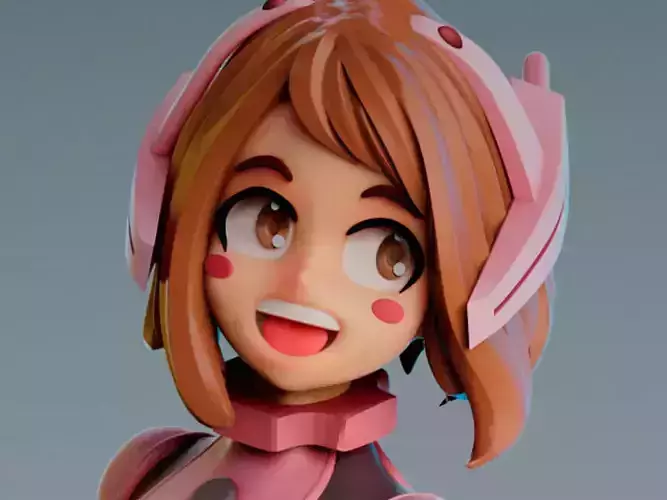 ochako uraraka fanart for 3Dprint more figure nonsplit 3D print model