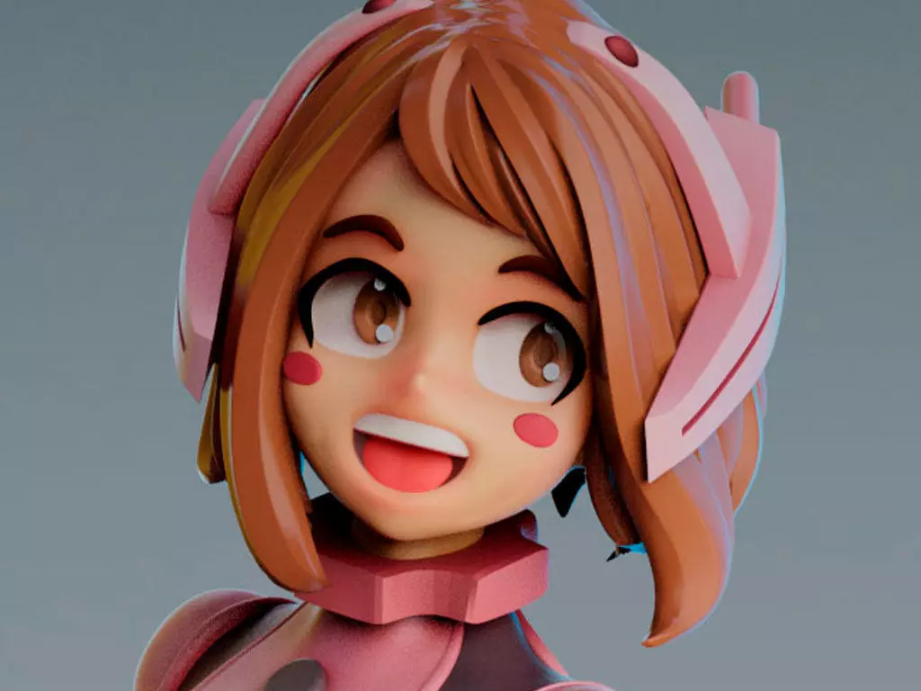 ochako uraraka fanart for 3Dprint more figure nonsplit 3D print model_0