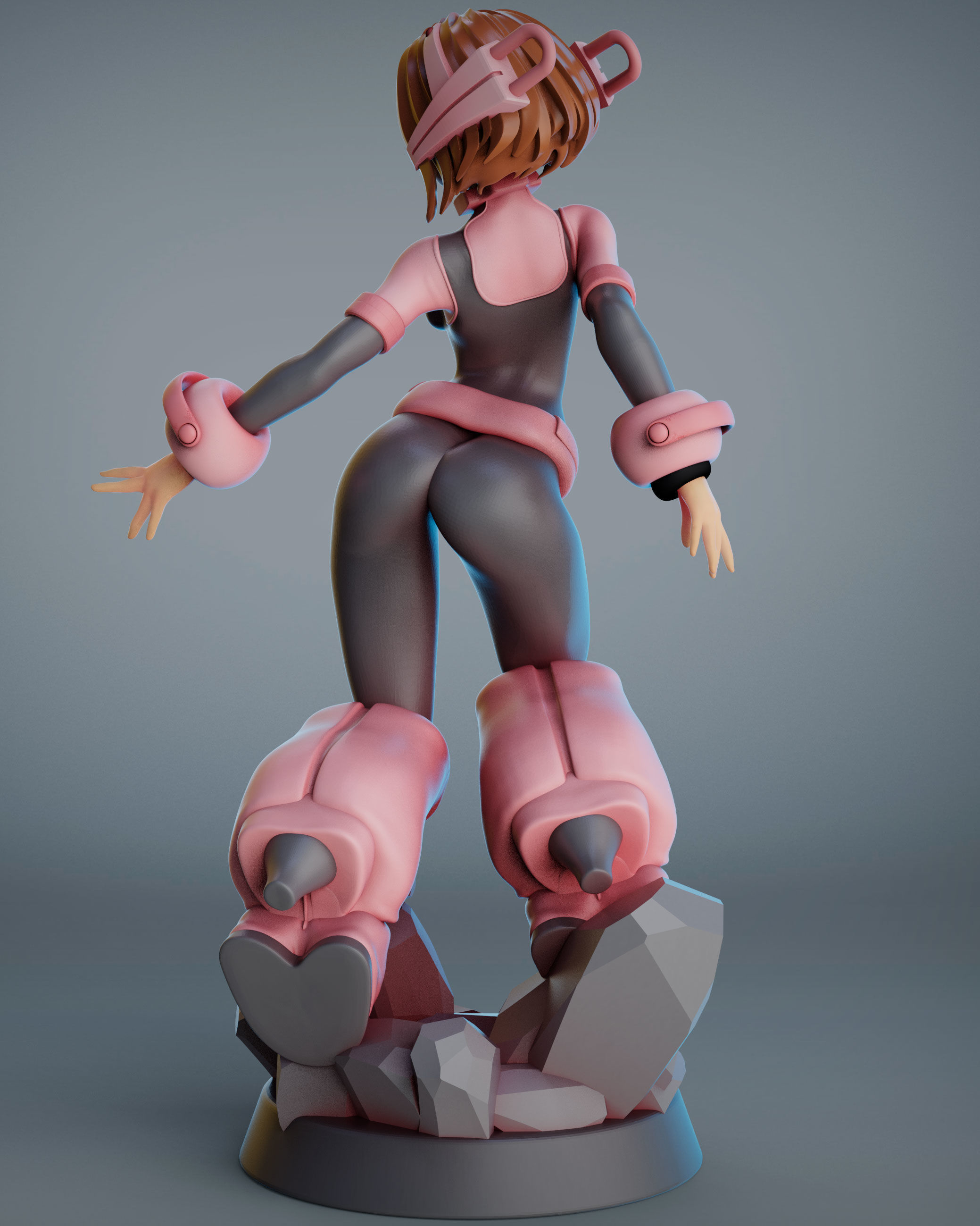 ochako uraraka fanart for 3Dprint more figure nonsplit 3D print model_4