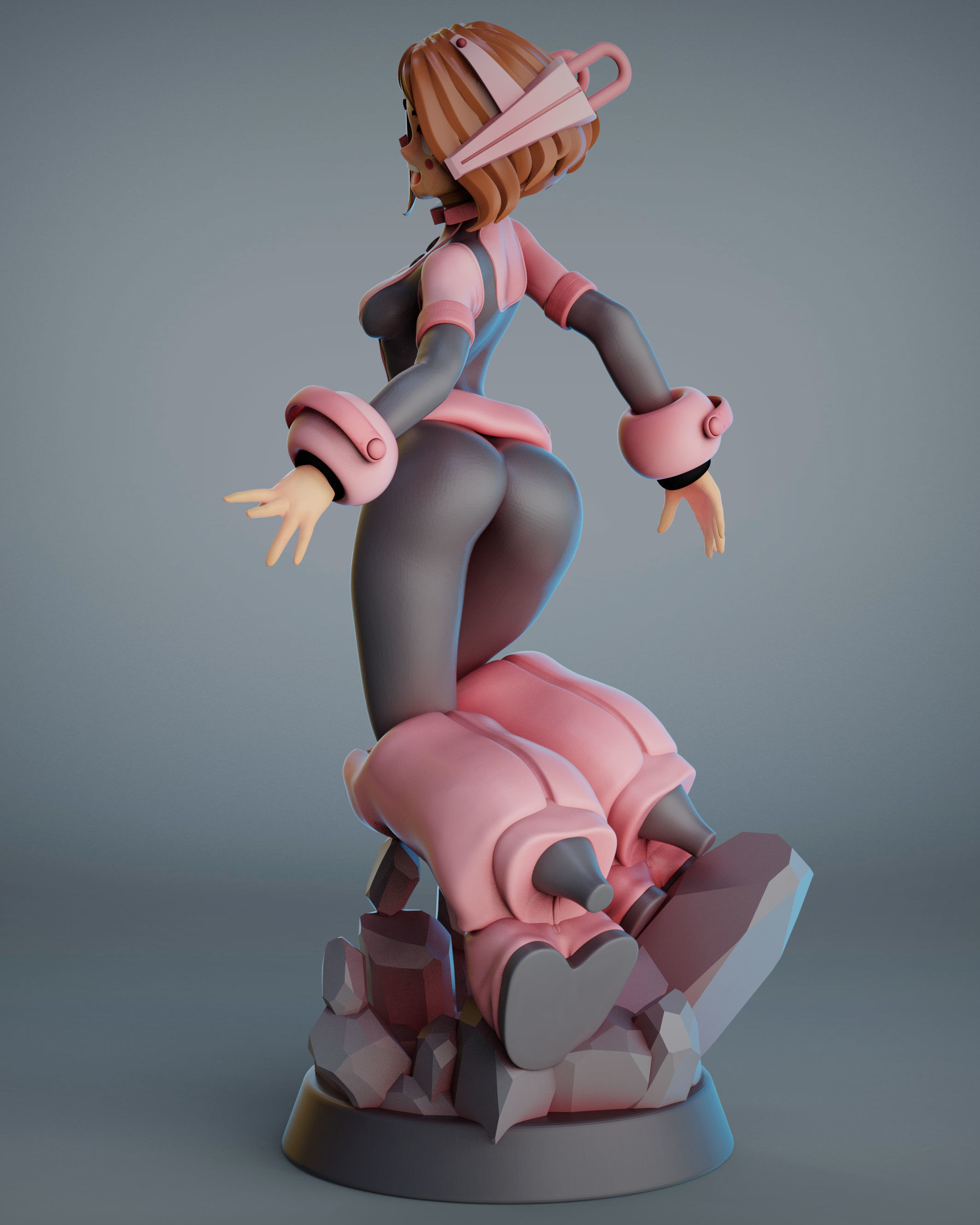 ochako uraraka fanart for 3Dprint more figure nonsplit 3D print model_3