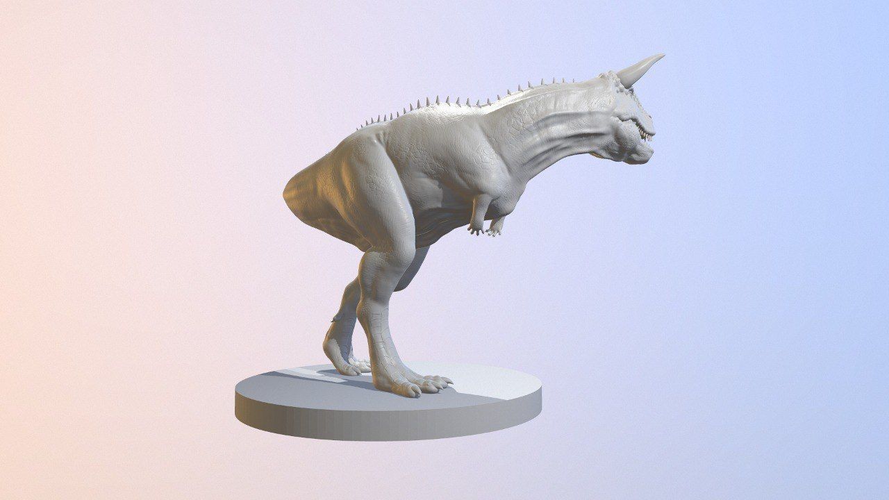 Carnotaurus Dinosaur basemesh 3D print model_4