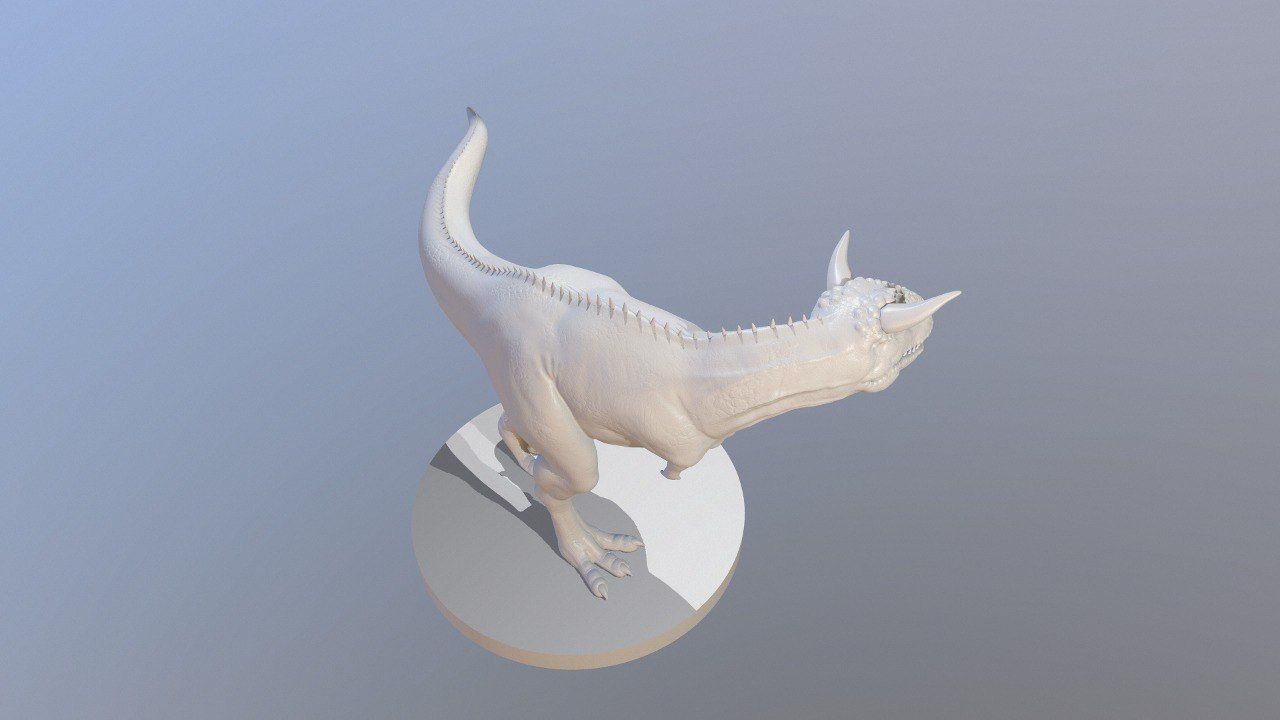 Carnotaurus Dinosaur basemesh 3D print model_5