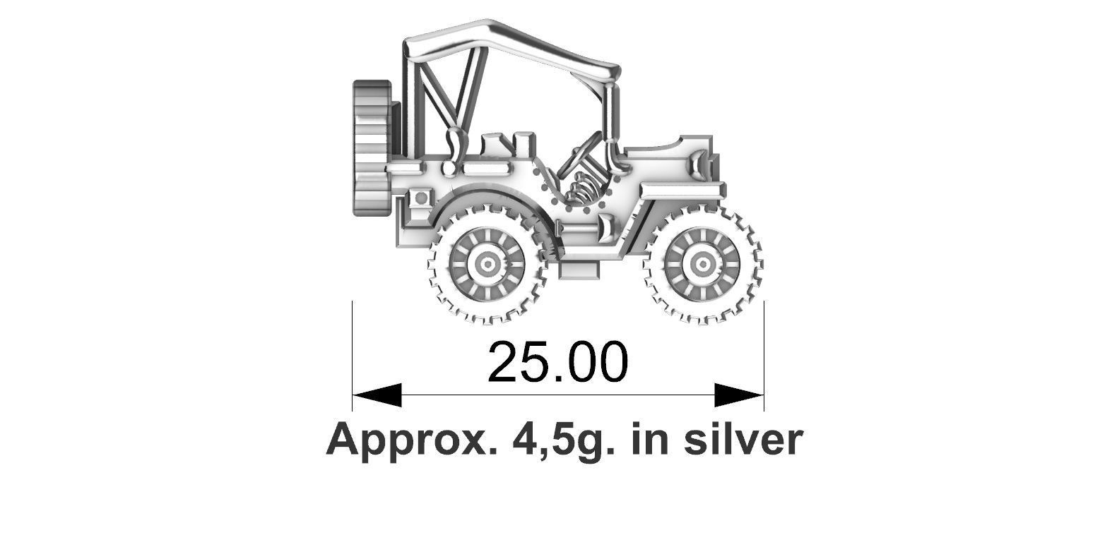 Jeep - Jipe Pendant 3D print model_4