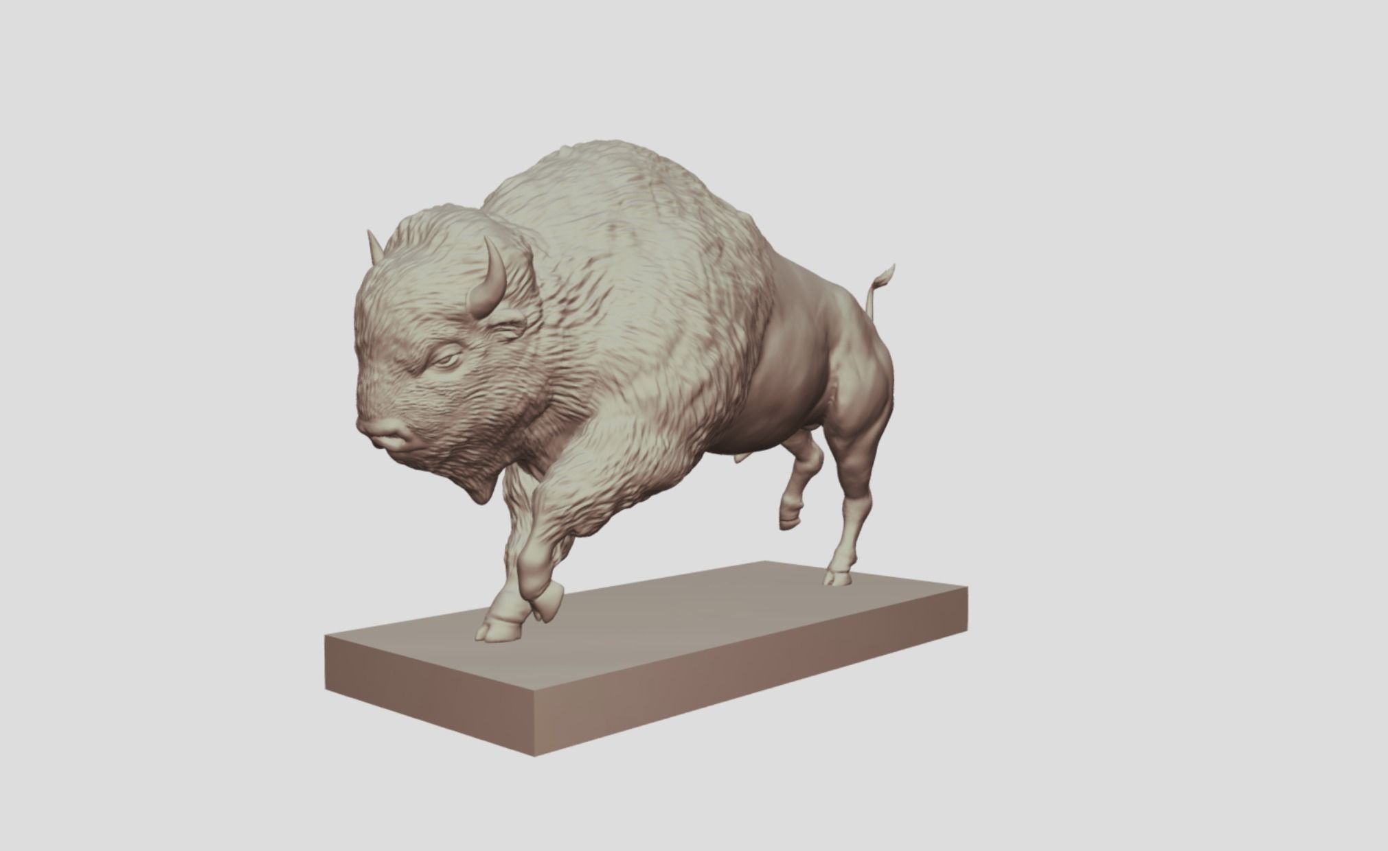 Realistic Male Buffalo or American Bison 3D print model_10