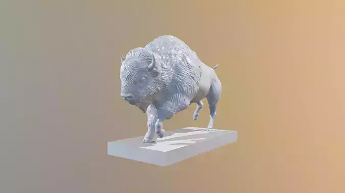 Realistic Male Buffalo or American Bison