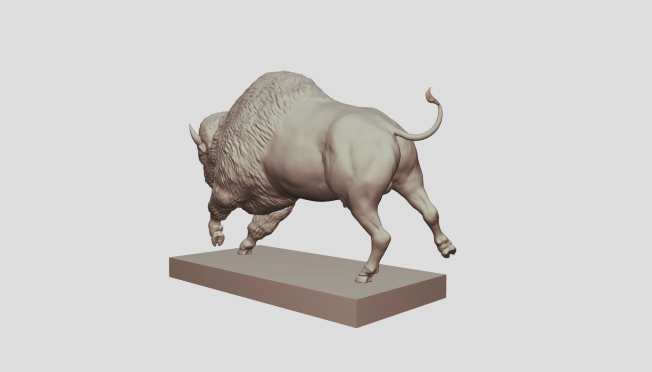 Realistic Male Buffalo or American Bison 3D print model_8