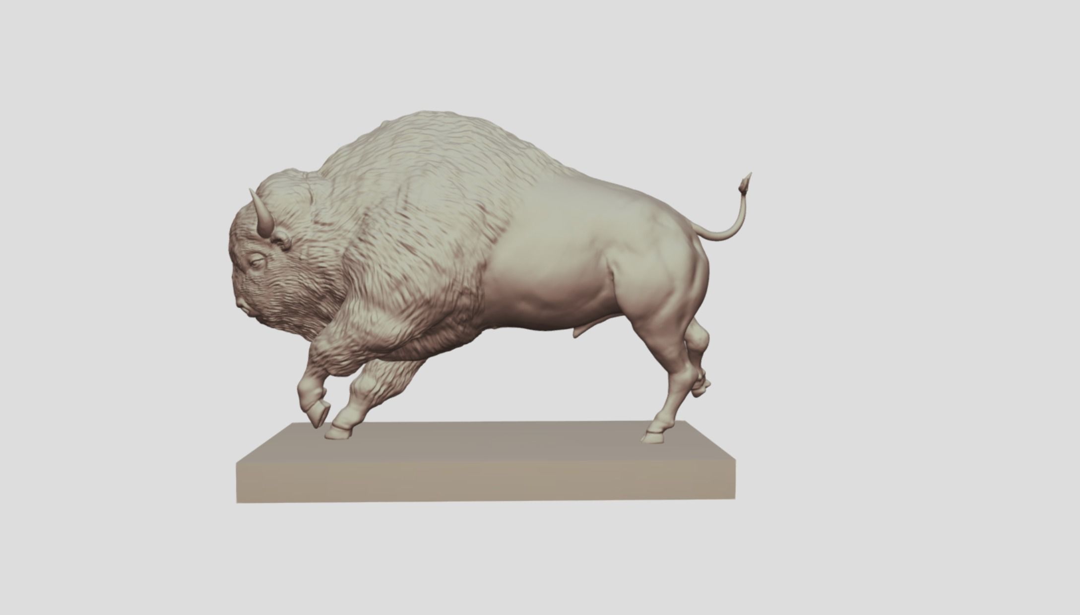 Realistic Male Buffalo or American Bison 3D print model_9