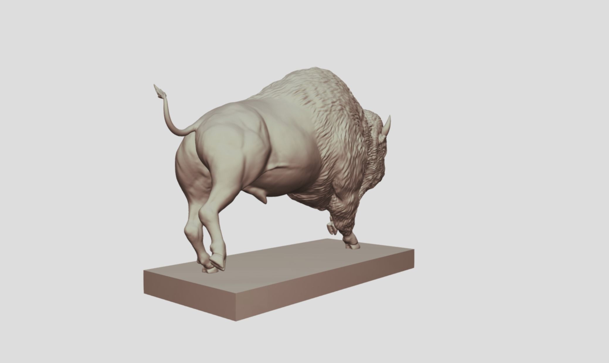 Realistic Male Buffalo or American Bison 3D print model_6