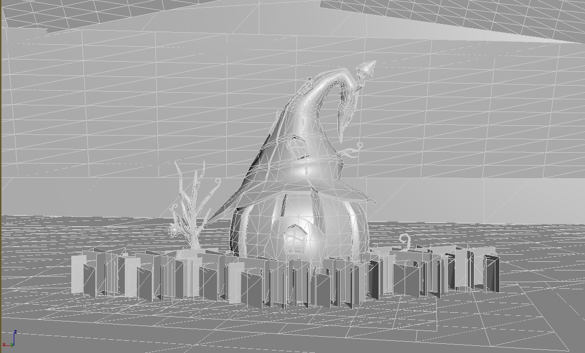 Pumpkin Witch House Low-poly 3D model_2