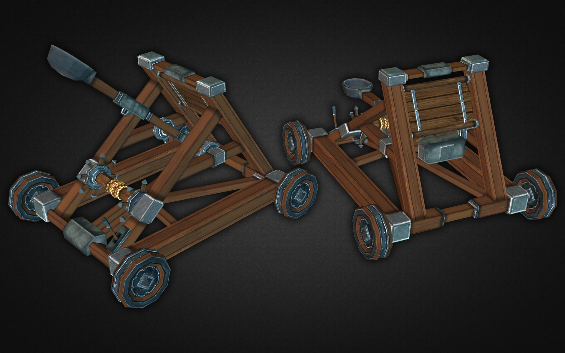 Catapult Kit Low-poly 3D model_2