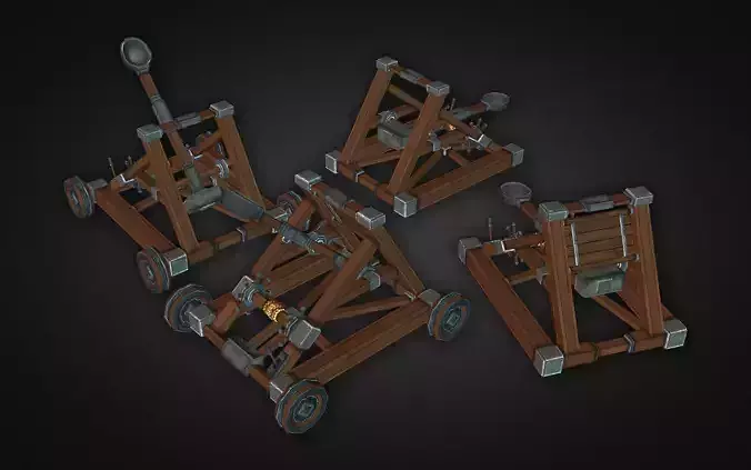 Catapult Kit Low-poly 3D model