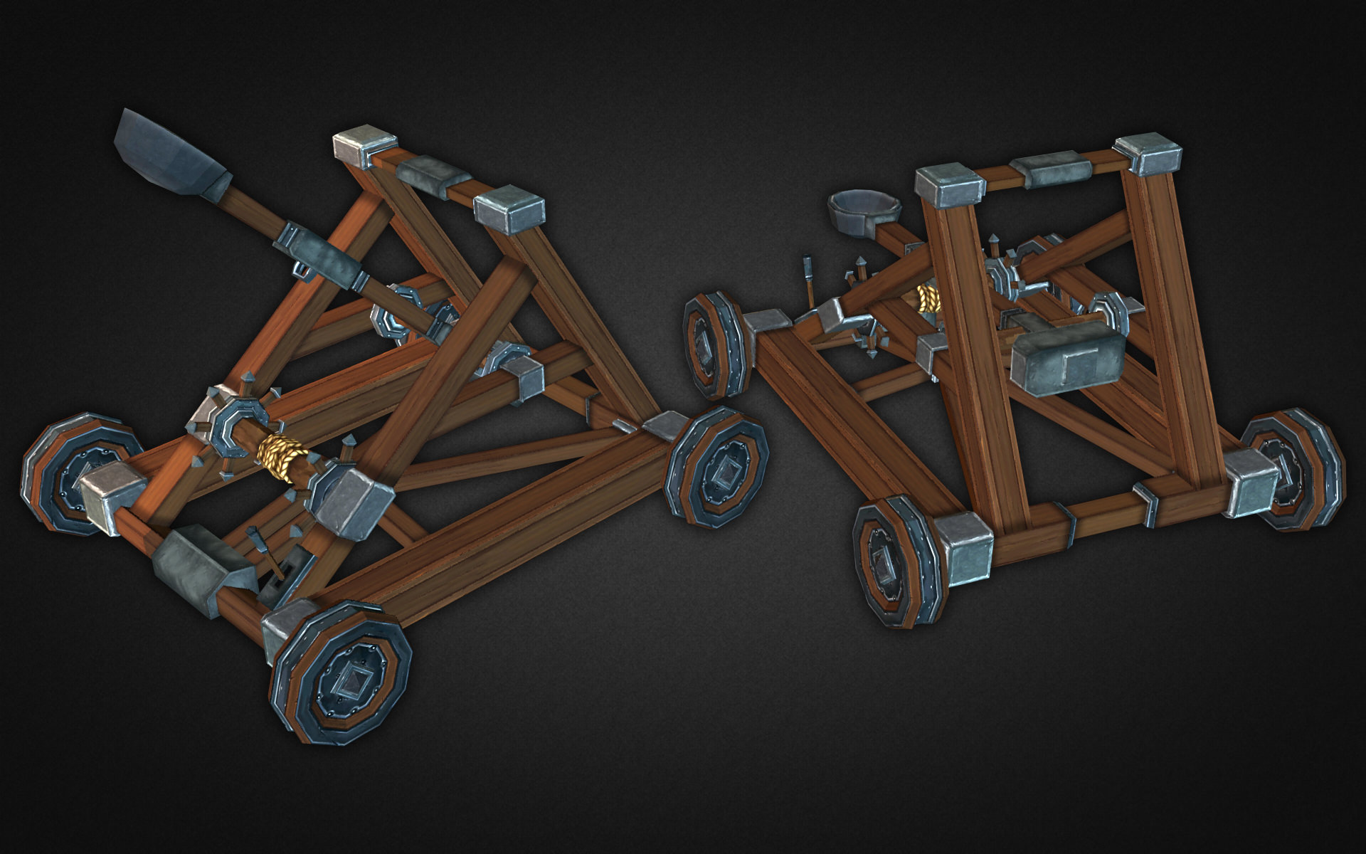 Catapult Kit Low-poly 3D model_1