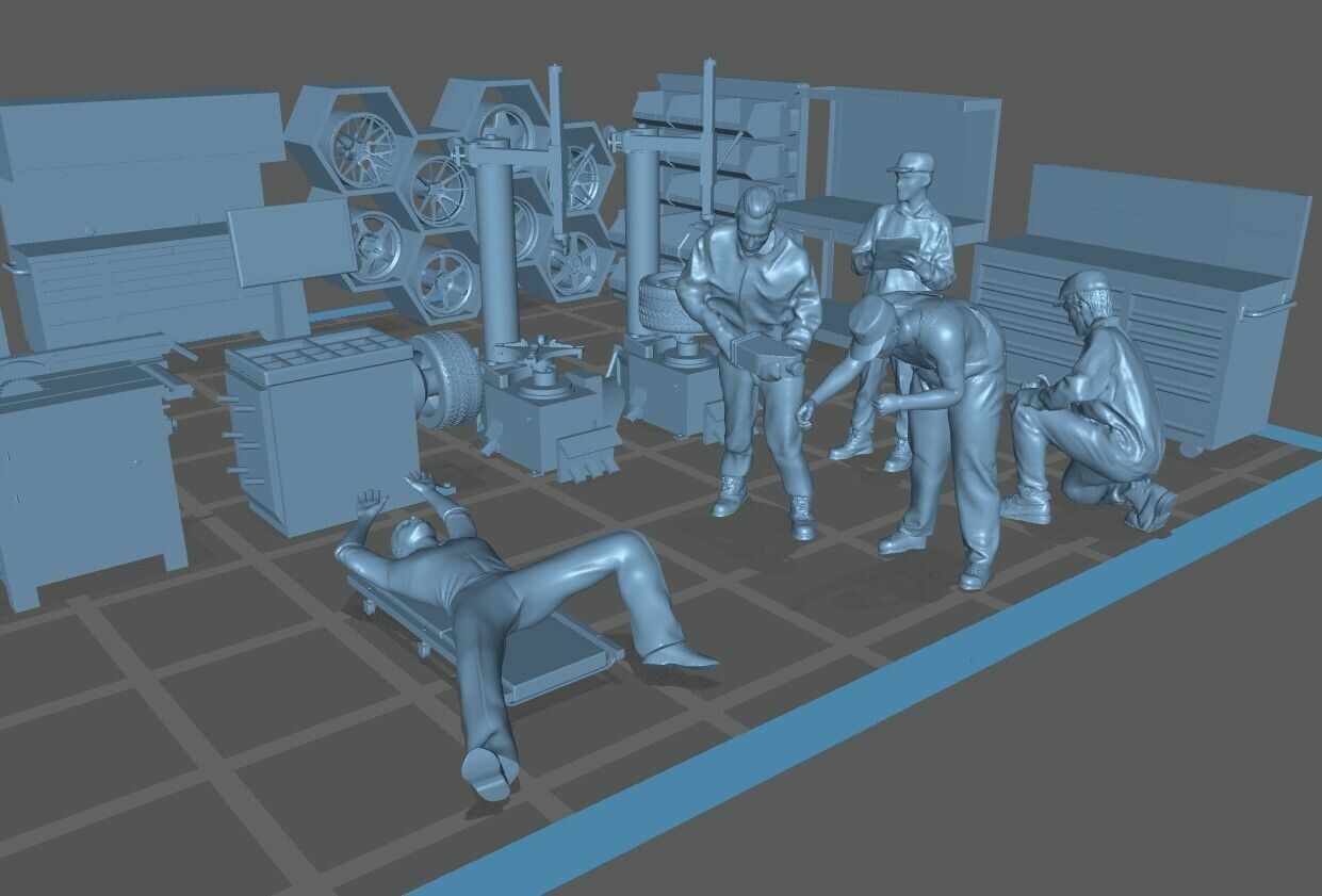 DIORAMA GARAGE DIECAST 1  64 1  43 1  24 1  18 AND MORE 3D print model_3