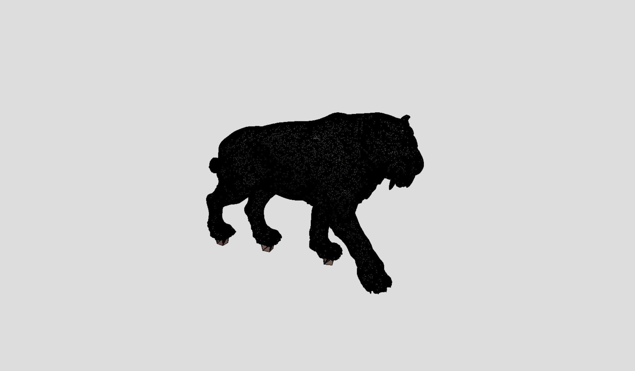 Realistic Smilodon Saber-toothed cat basemesh 3D print model_10