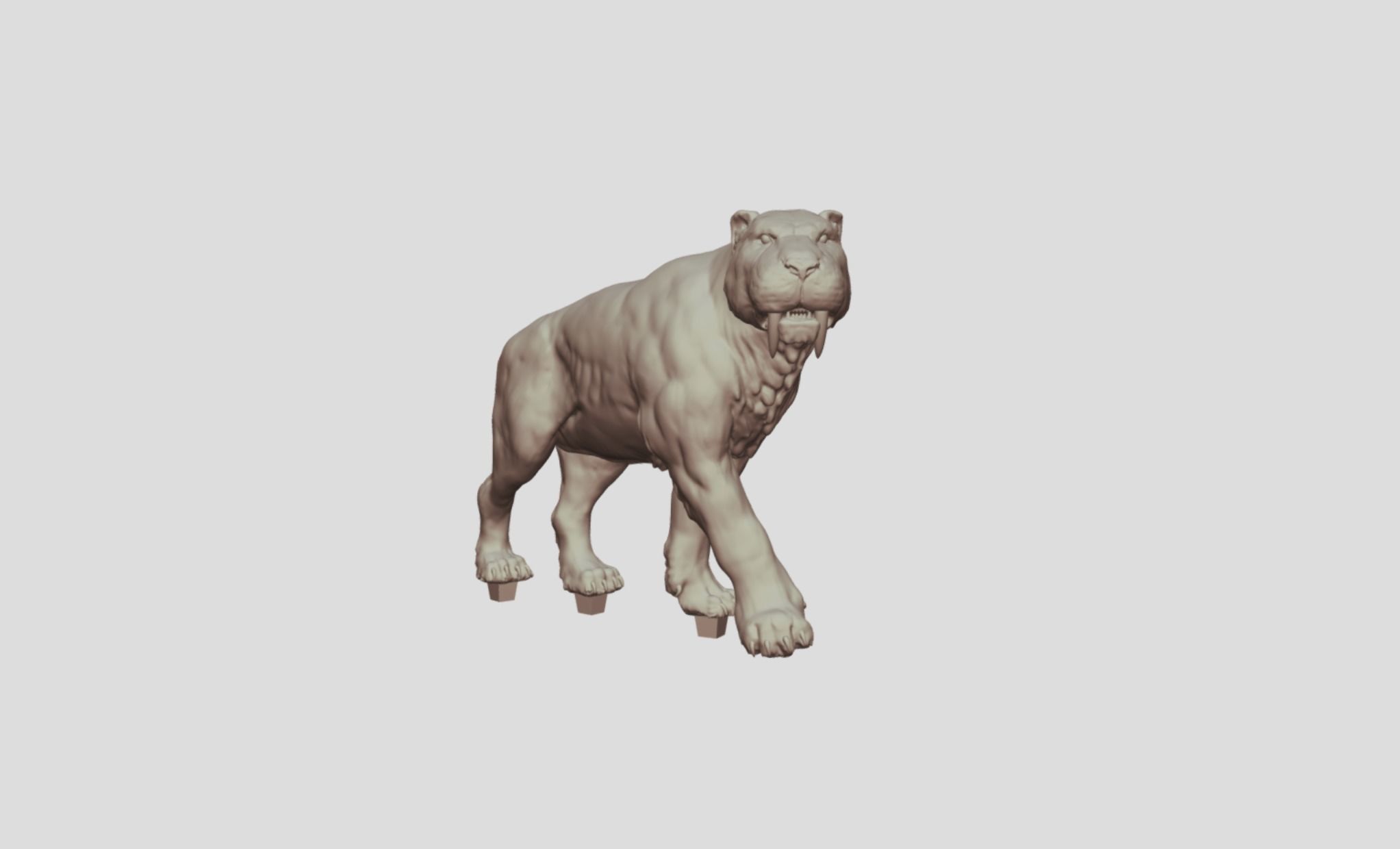 Realistic Smilodon Saber-toothed cat basemesh 3D print model_5