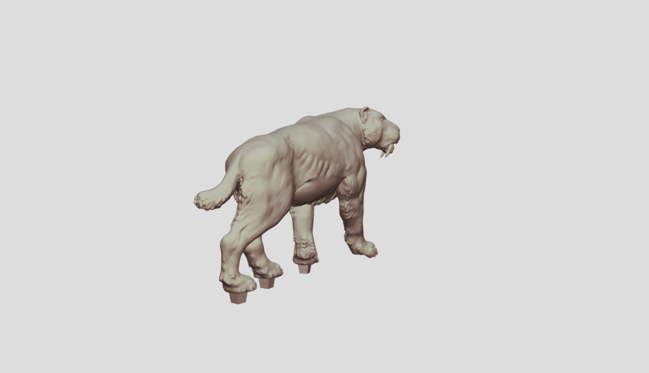 Realistic Smilodon Saber-toothed cat basemesh 3D print model_6