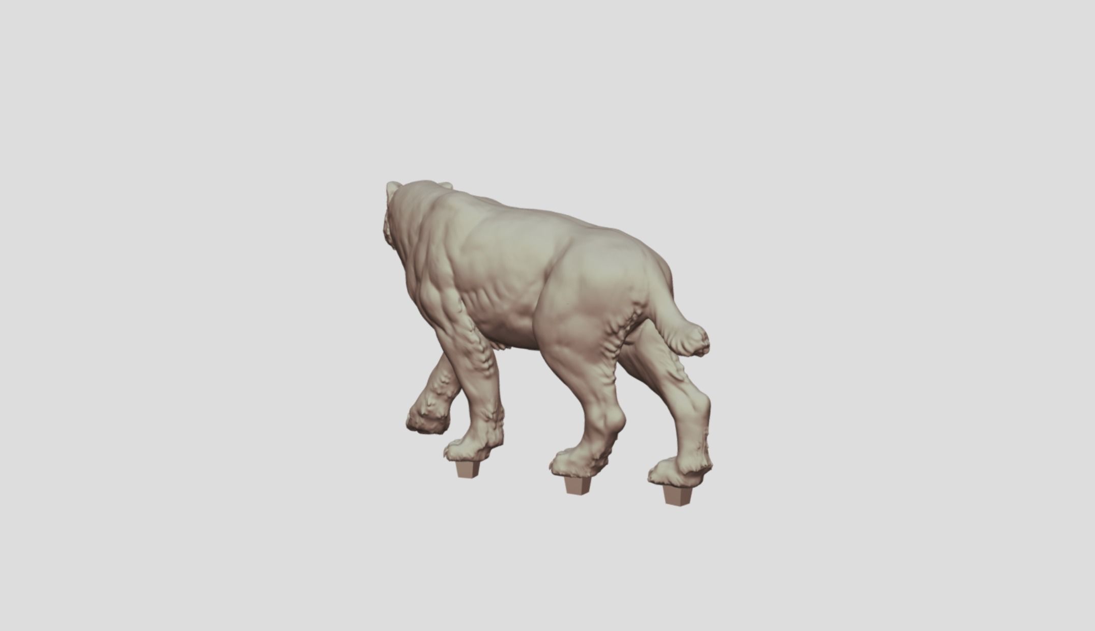 Realistic Smilodon Saber-toothed cat basemesh 3D print model_8