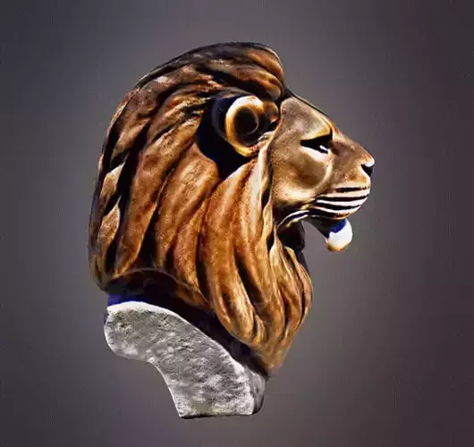 Lion Head Bust