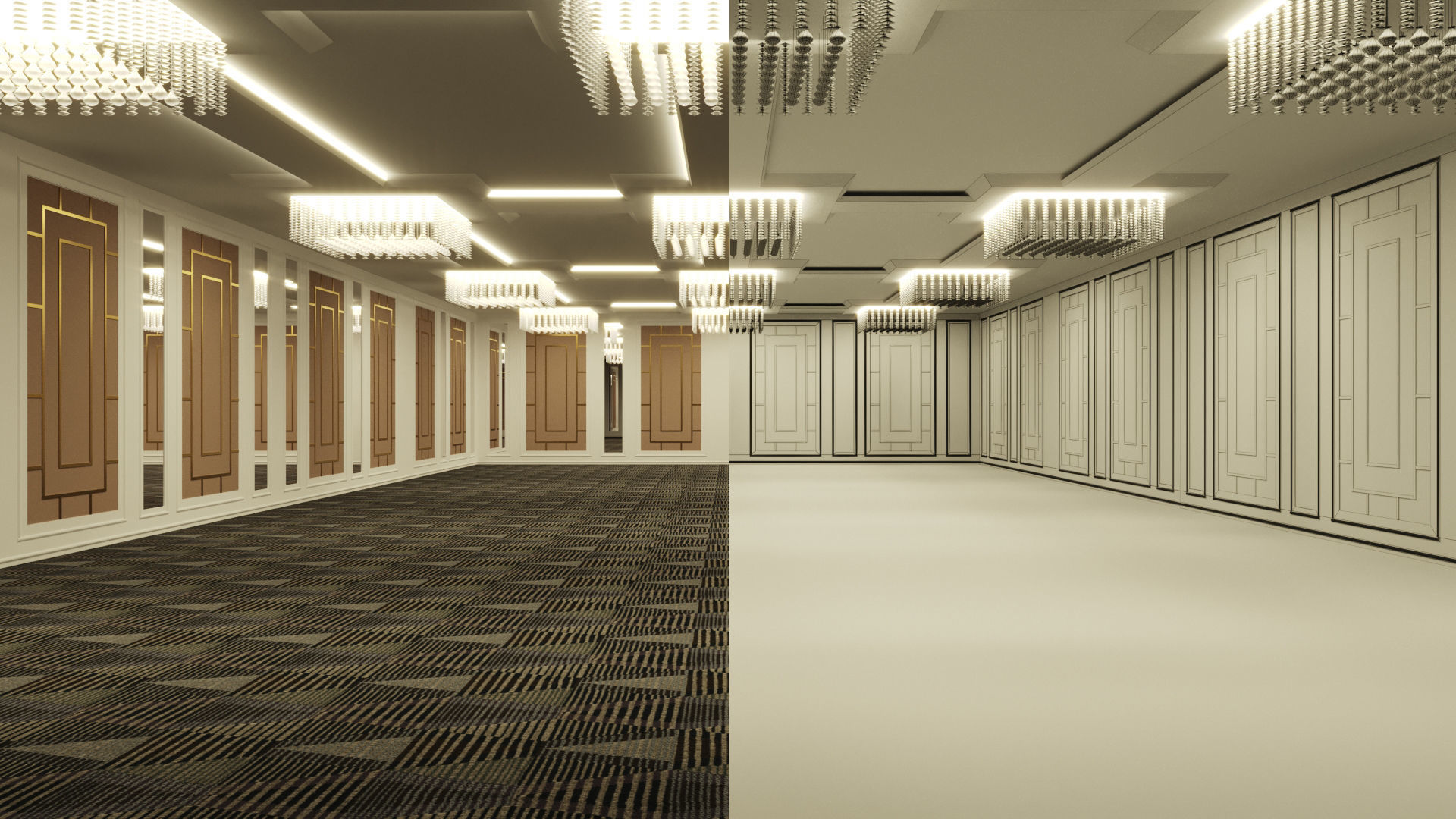 Hotel Ballroom  and Convention Center 3D model_3
