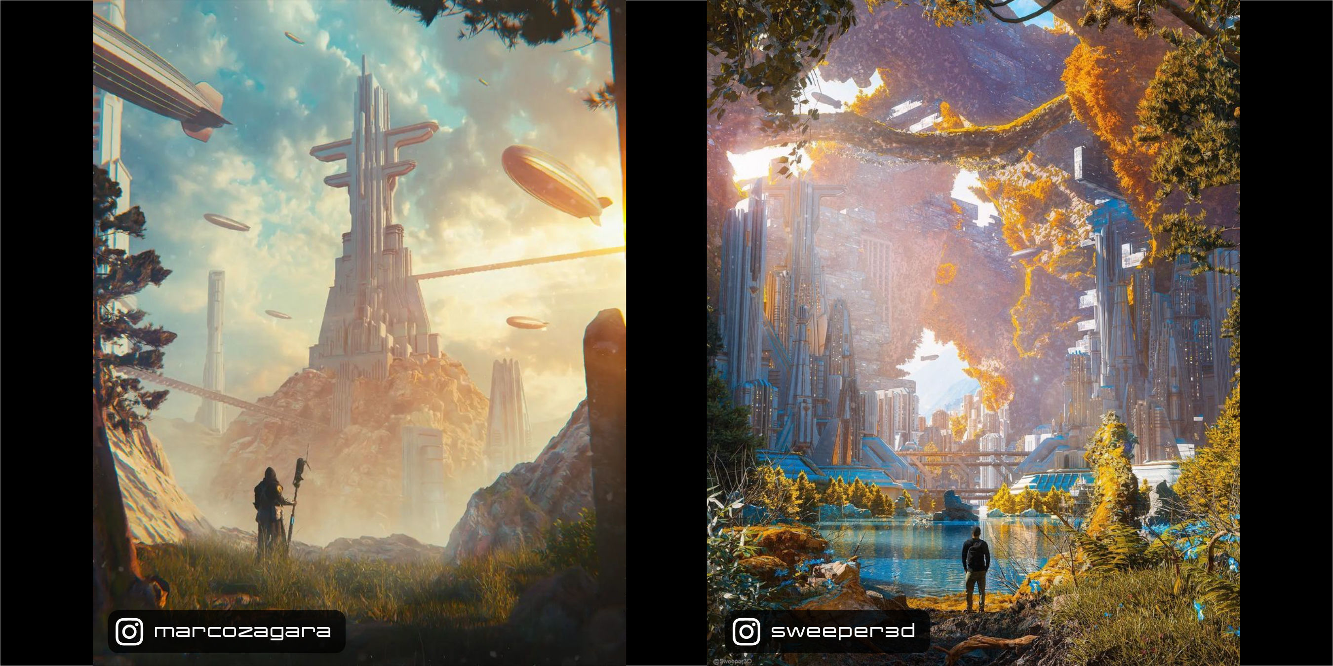 Central City - Brutalist Building Assets Blender 3D Kitbash Pack 3D model_2