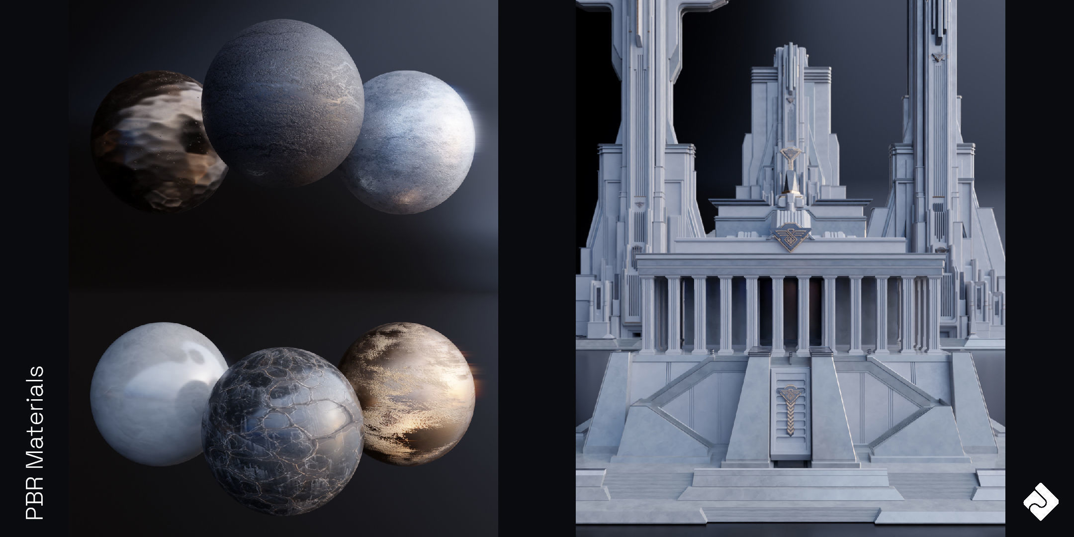 Central City - Brutalist Building Assets Blender 3D Kitbash Pack 3D model_7