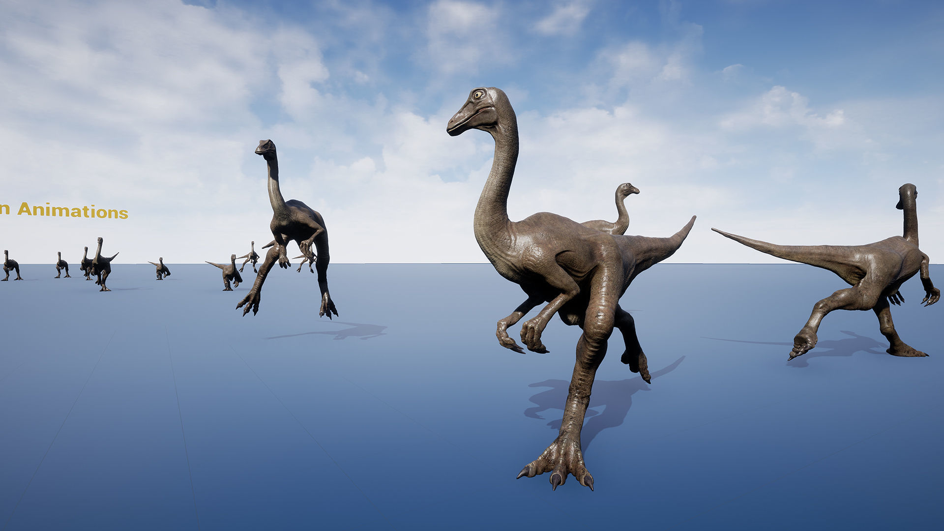 Dinosaur Gallimimus Unreal Engine Project Low-poly 3D model_24