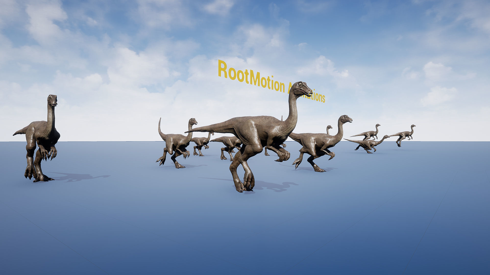 Dinosaur Gallimimus Unreal Engine Project Low-poly 3D model_21