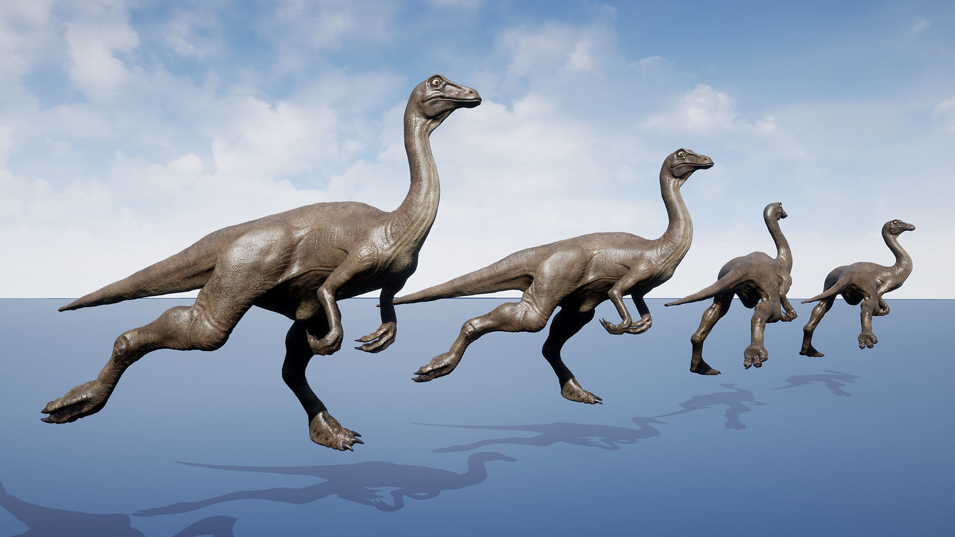 Dinosaur Gallimimus Unreal Engine Project Low-poly 3D model_27