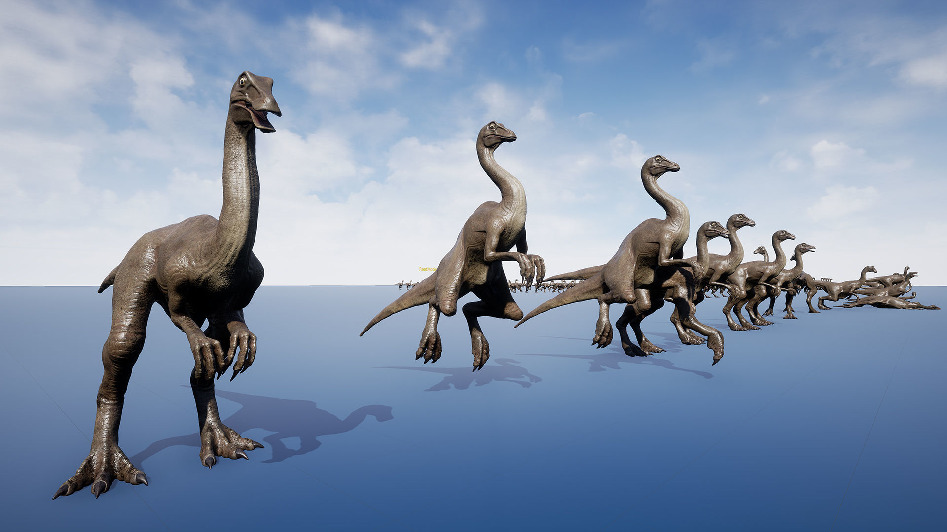 Dinosaur Gallimimus Unreal Engine Project Low-poly 3D model_13