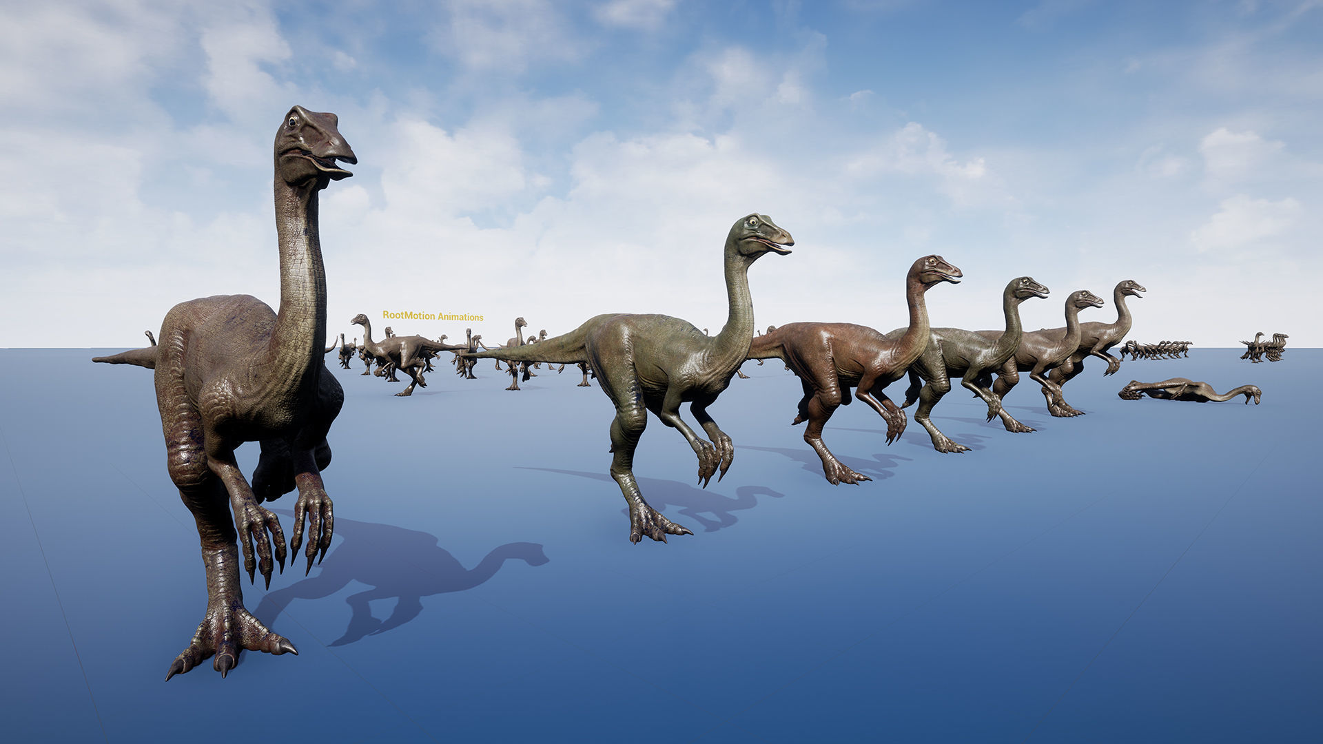 Dinosaur Gallimimus Unreal Engine Project Low-poly 3D model_16